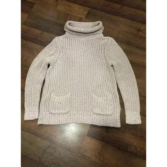 Chicos 0 (US Sz XS) Turtleneck Cable Knit Tunic Sweater With Pockets - Picture 1 of 2